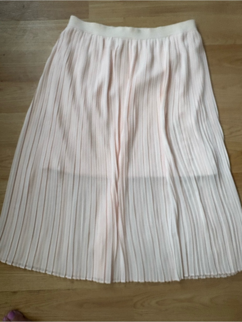 Reitmans Pleated Soft Pink Midi Skirt Sz 9